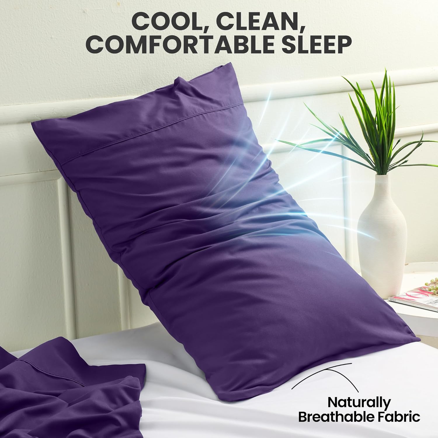 Utopia Bedding Queen Pillow Cases - Soft Brushed Microfiber - Fade Resistant | 20 x 30 Inches, Eggplant - 2 Pack