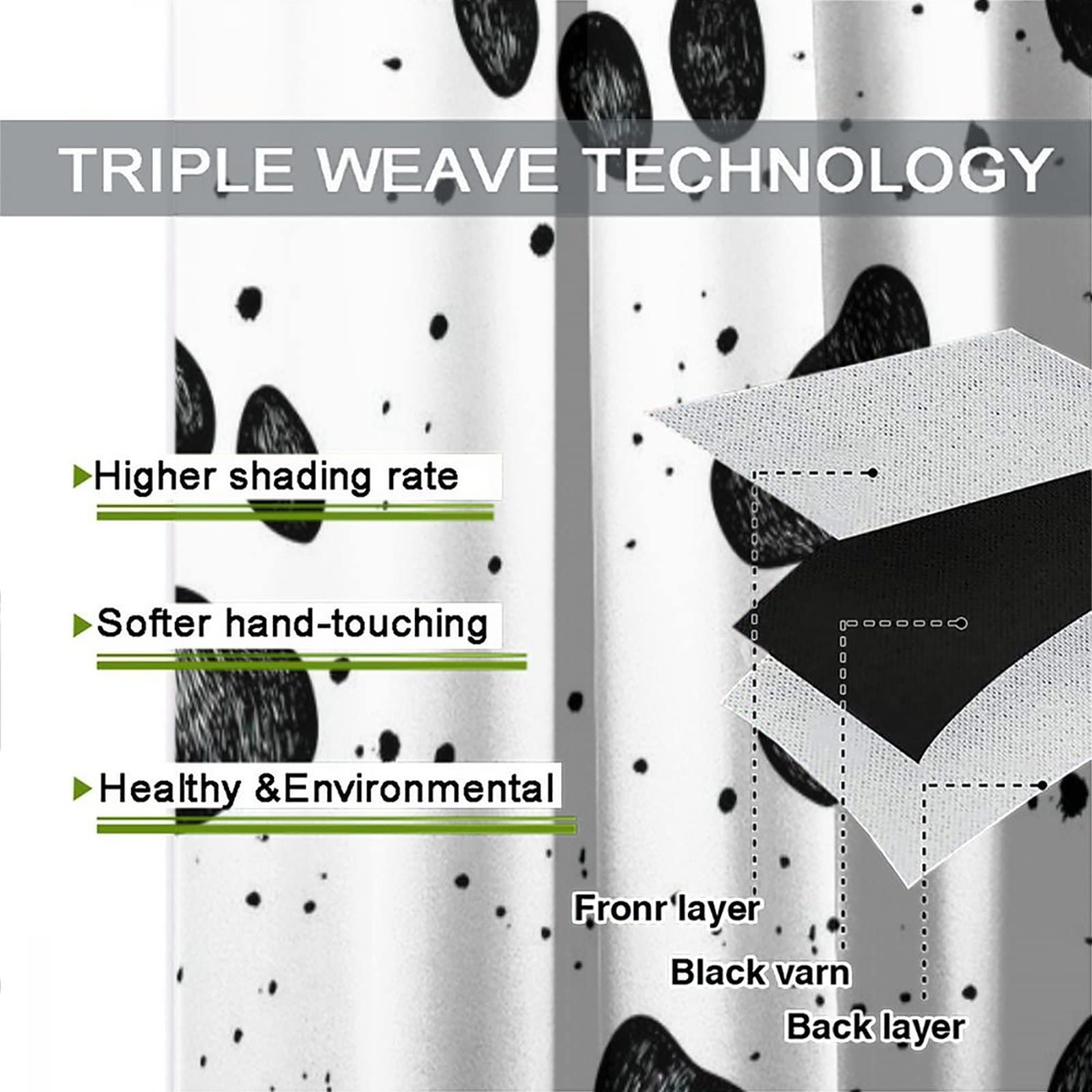 GoDazzling Dog Blackout Windows Curtains, Black Cartoon Dog Paw Print Cute Animal Curtain, for Kids Boys Girls Cute Animals Cartoon for Living Room 42x63in 2 Panels