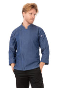 Chef Works Men's Gramercy Denim Chef Coat, Indigo Blue, Large