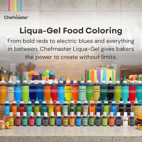 Chefmaster Fuchsia Liqua-Gel® Food Coloring - Vibrant, Professional-Grade Dye for Icing & Fondant | 2.3 oz