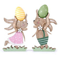 Easter Decorations for the Home Wooden Bunny Decor Sign Farmhouse Rabbit Tiered Tray Decor Easter Rabbit Table Decorations for Easter Party Desk Office Farmhouse Home