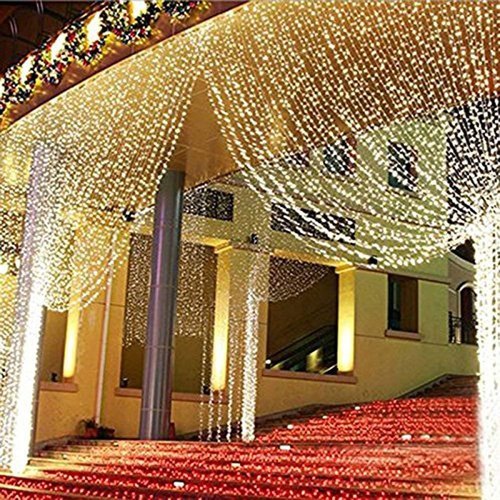 Geanmoki 306 LED Window Curtain String Lights - Perfect for Weddings & Home Decor | Indoor/Outdoor Use