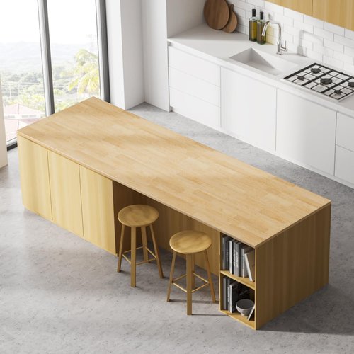 Butcher Block Countertop Table Top - Unfinished Solid Wood Countertop 1.5in Thick Unfinished Surface for DIY Washer Dryer Cutting Board Kitchen - 2.9ft L x 25" W