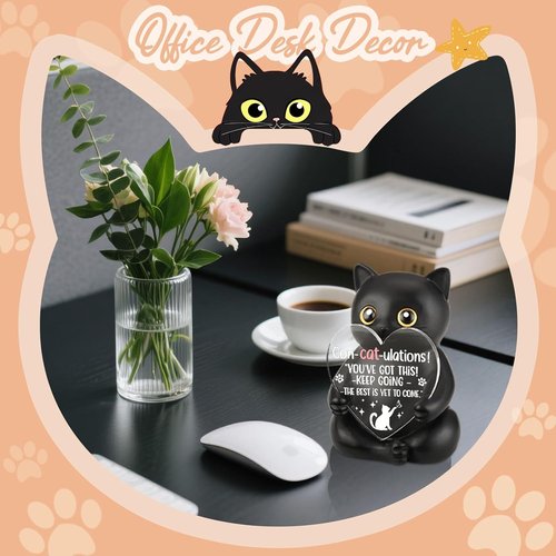 FOKCBOCM Con-Cat-ulations Gift - Encouraging Desk Decor for Graduates & Cat Lovers | Perfect for Birthdays