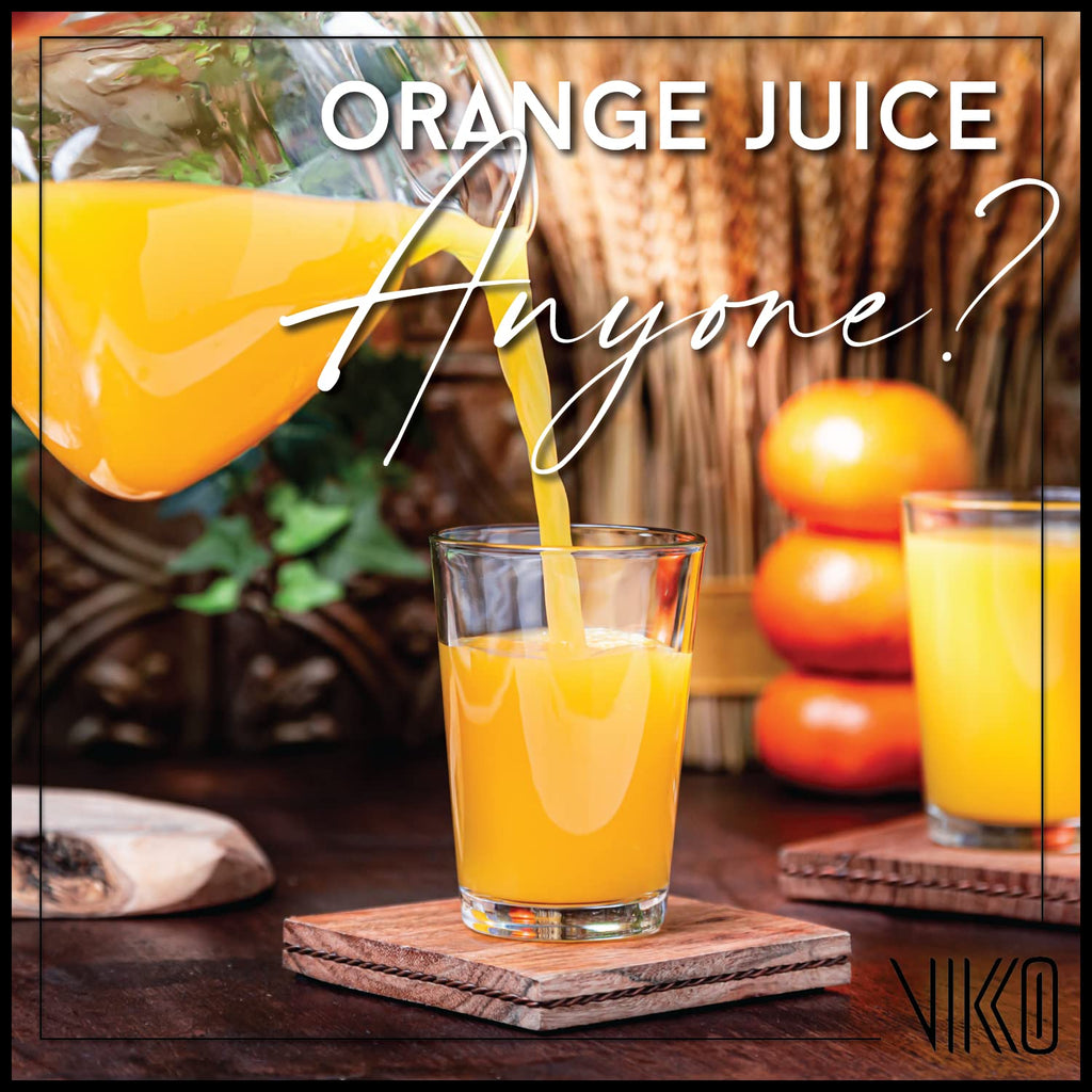 Vikko Small Glasses, 6.4 Ounce Glass Cups, Heavy Base, Clear Glass Tumblers - Set of 6 for Drinking Orange Juice, Water, Kids