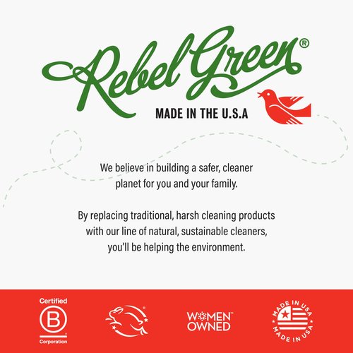 Rebel Green Natural All-Purpose Cleaning Spray - Plant-Derived Multi-Surface Cleaner with Essential Oils for Kitchen, Bath, Countertops and More - Peppermint & Lemon Scent - 16 oz - 1 Pack