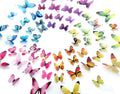 Skiennix 60pcs Butterfly Wall Decor - Vibrant Plastic Wall Art for Parties & Events | Removable Stickers