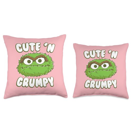 Sesame Street Oscar The Grouch Cute 'n' Grumpy Throw Pillow