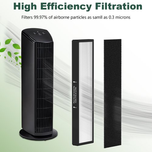 182550 Filter Replacement, Compatible with Bionaire BAP536UV-U Air Purifier and Holmes HAP537UV / 2141139 Air Purifier, 2 H13 True HEPA Filter and 6 Activated Carbon Pre-Filter