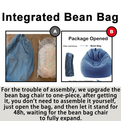 LPMOERA Bean Bag Chair Memory Foam Bean Bag Chairs for Kids/Teens with Filling Round Kids Bean Bag Chair for Living Room Bedroom College Dorm Reading Chair