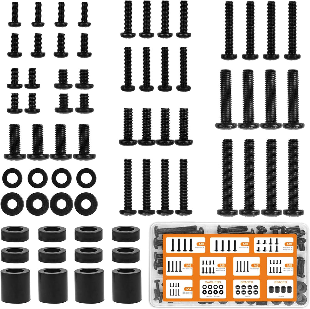 Universal TV Mounting Hardware Kit by [Brand Name] - M4 M5 M6 M8 Screws, Washers & Spacers for VESA Mounts, Fits TVs up to 80 Inches