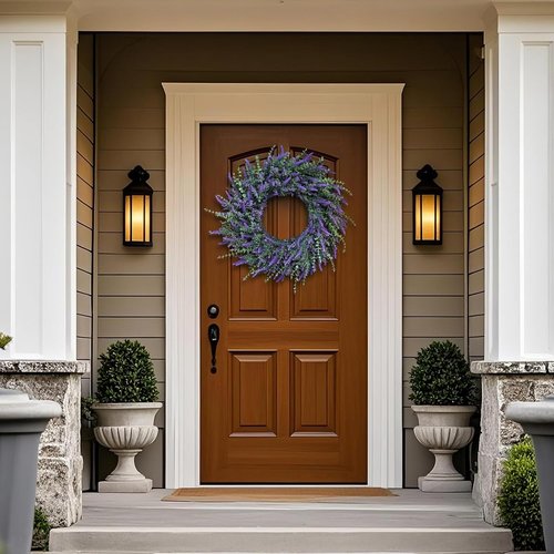 Eucalyptus & Lavender Wreath by [Brand Name] - 26'' Large Artificial Floral Decor for All Seasons | Purple
