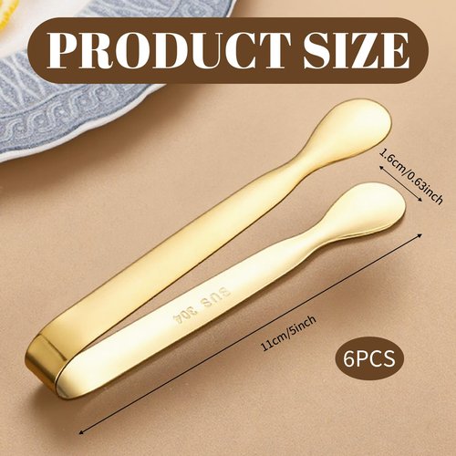 GOLD Mini Tongs for Serving - Small Tongs for Appetizers, Perfect for Mini Tongs Utensils - Gold Serving Utensils