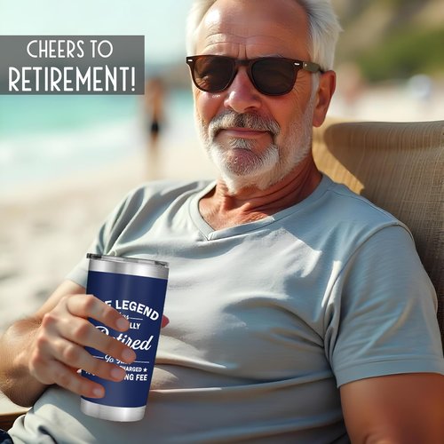 FUNITZ Retirement Gifts for Men - The Legend Has Retired - Retired Tumbler for Dad, Him, Man, Boyfriend, Husband - 20 Oz Tumbler Best Gift for Retirement Men, Fathers Day, Birthday, Christmas Gifts