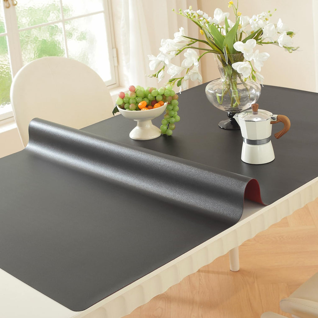 OstepDecor Black Table Protector 36 x 72 Inch, 1.5mm Thick Plastic Table Cover Protector, PVC Table Top Protector, Waterproof Desk Mat Pad for Desktop, Coffee & Dining Room Table