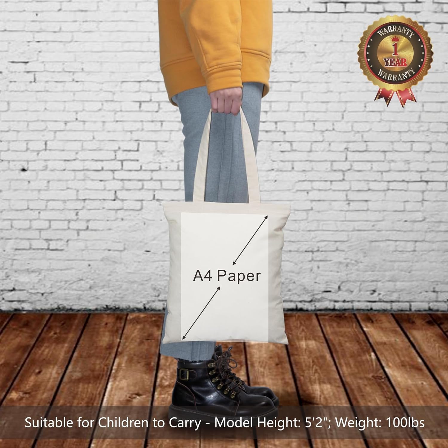TOPDesign 11.8"x13" Cotton Tote Bags - 10-Pack Lightweight Reusable Grocery Bags for DIY & Promotions