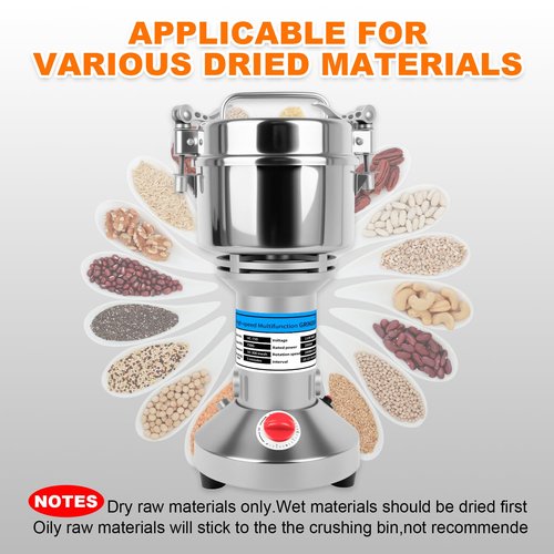 750g Grain Mill for Flour, Electric Spice Grinder, High-Speed Stainless Steel Dry Grinder Mill for Herbs, Nuts, Grains, Seasonings, & Pills. (750g Stand Type)