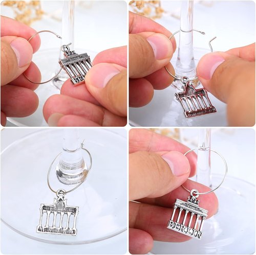 16pcs Wine Glass Charms,Wine Charms for Stem Glasses,Wine Glass Markers Tags,Wine Tasting Party Gifts Favors Decorations Supplies