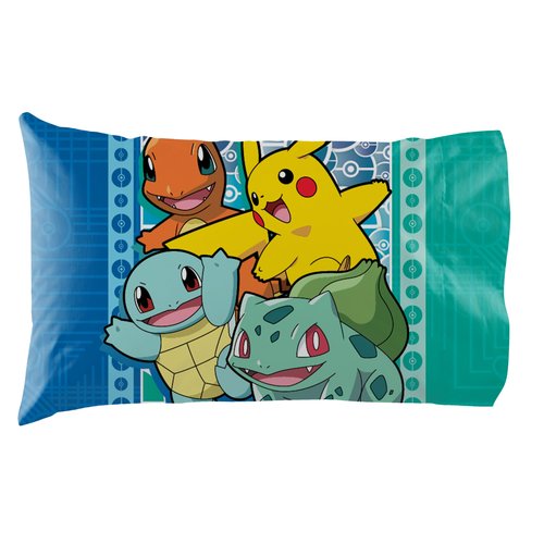Northwest Twin Bed in a Bag Set – Pokémon First Starters Design – 5-Piece Bedding Set with Comforter, Fitted Sheet, Flat Sheet, Pillowcase, Sham