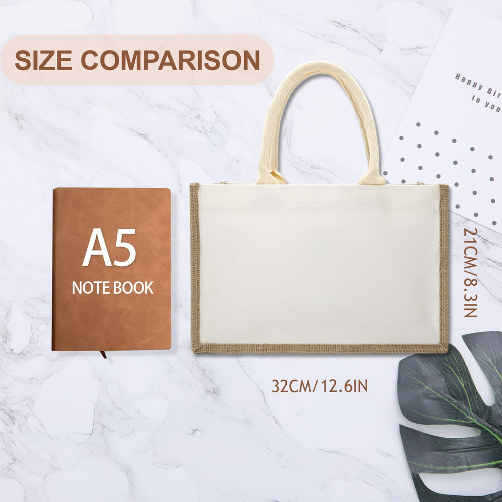 YOUKE OLA 20 Pack Burlap Tote Bags Jute Tote Bags Reusable Water Resistant Beach Bag Blank Canvas Grocery Bag for Women Bridesmaid Wedding Gift DIY 12.6 x 8.3 x 5.1 Inch