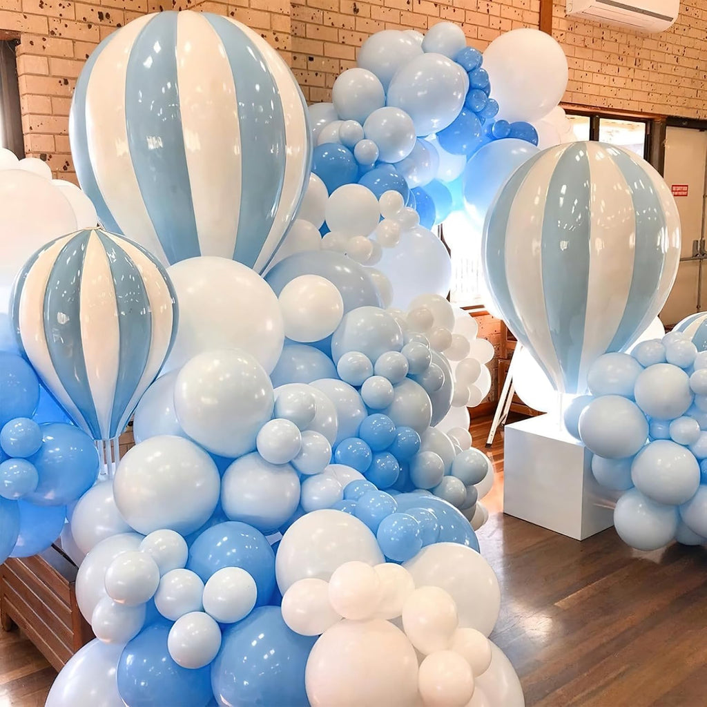 PartyWoo Baby Blue Balloons - 100 Pcs in Various Sizes for Graduation & Baby Shower Decor | Light Pastel Aqua Blue