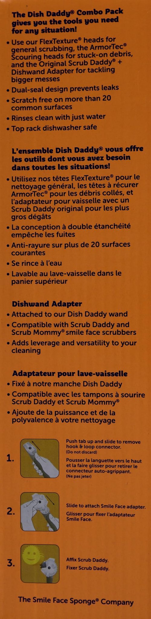 Scrub Daddy Dish Daddy Soap Dispensing Dish Wand Sponge, Combo Pack