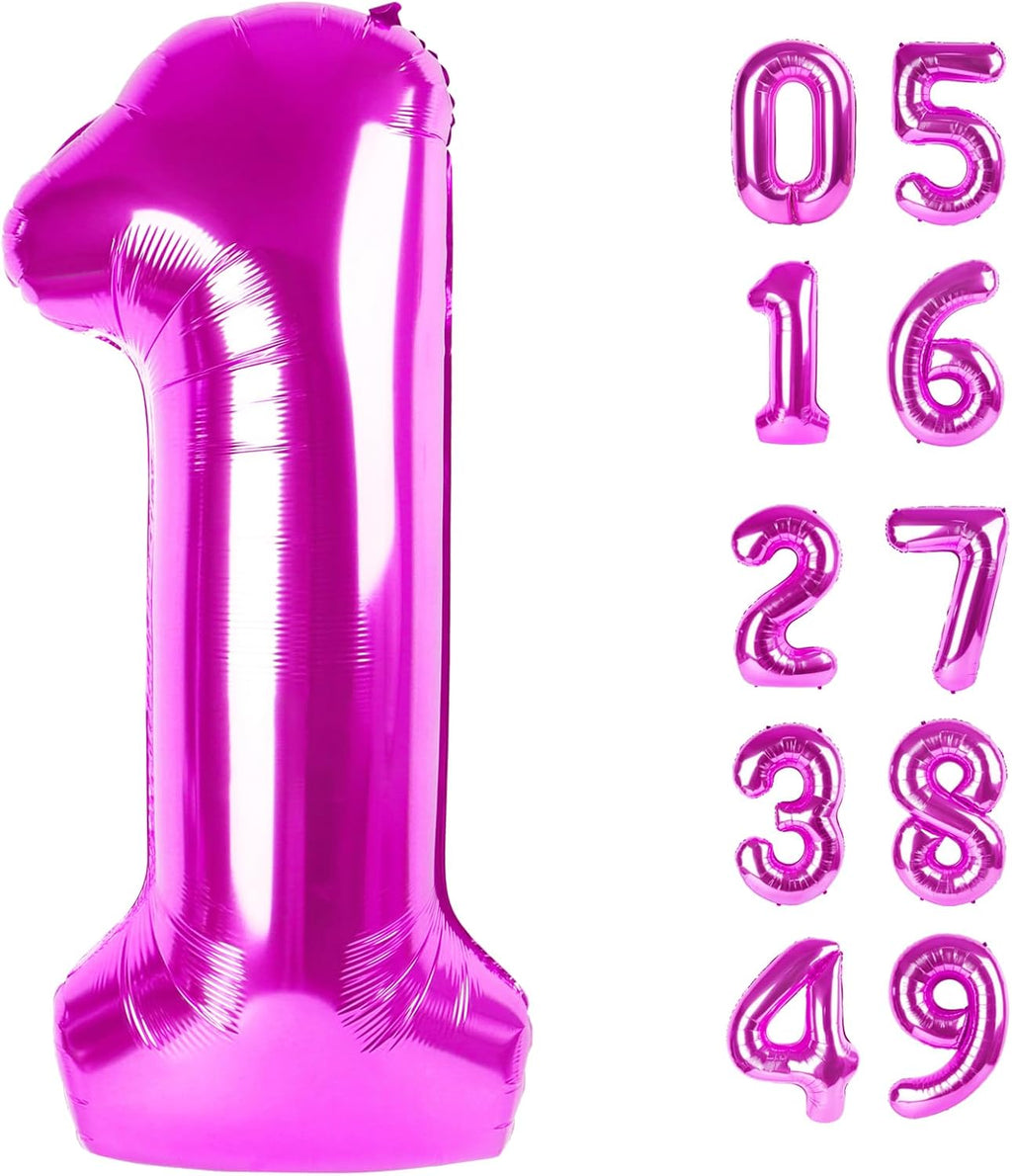 Regine Switzerland 40-Inch Giant Number 1 Balloon - Rosy Purple First Birthday Decoration for Girls