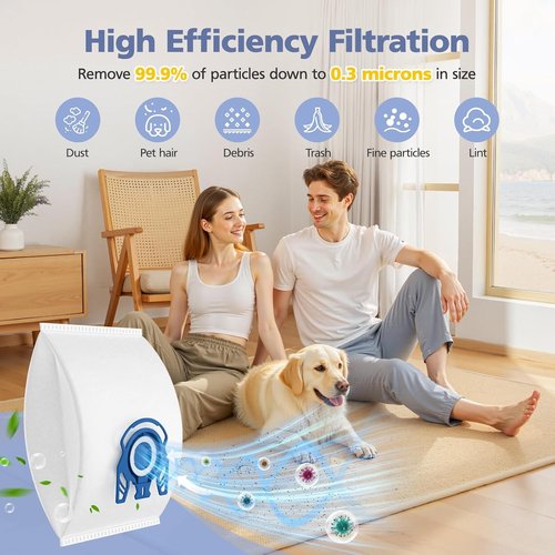 Miele 3D Airclean Vacuum Bags - 20 Pack Replacement for Classic C1, C2, C3, S Series
