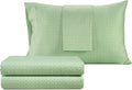 Izod Sateen Silky 4Pc Queen Size Bed Sheet Set, Deep Pockets–fits Upto 17",Smooth & Buttery Feel,Long-Staple Soft Combed 100% Cotton Bed Sheet, Hotel Luxury Bedding Sheets & Pillowcases-Green Mosaic