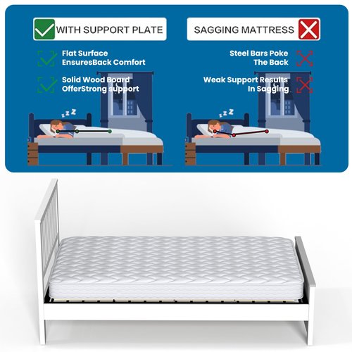 BBX-G Heavy Duty Thick Folding Box Spring, Mattress Supporting Wood Floor, Foldable Box Spring, Bed Support Slats,48"x60"