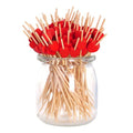 Hoyuwak Valentine's Day Heart Cocktail Picks – 200 Count Bamboo Food Skewers with Red Heart Decoration for Romantic Dinners, Date Nights, Appetizers, Charcuterie & Couples Celebrations
