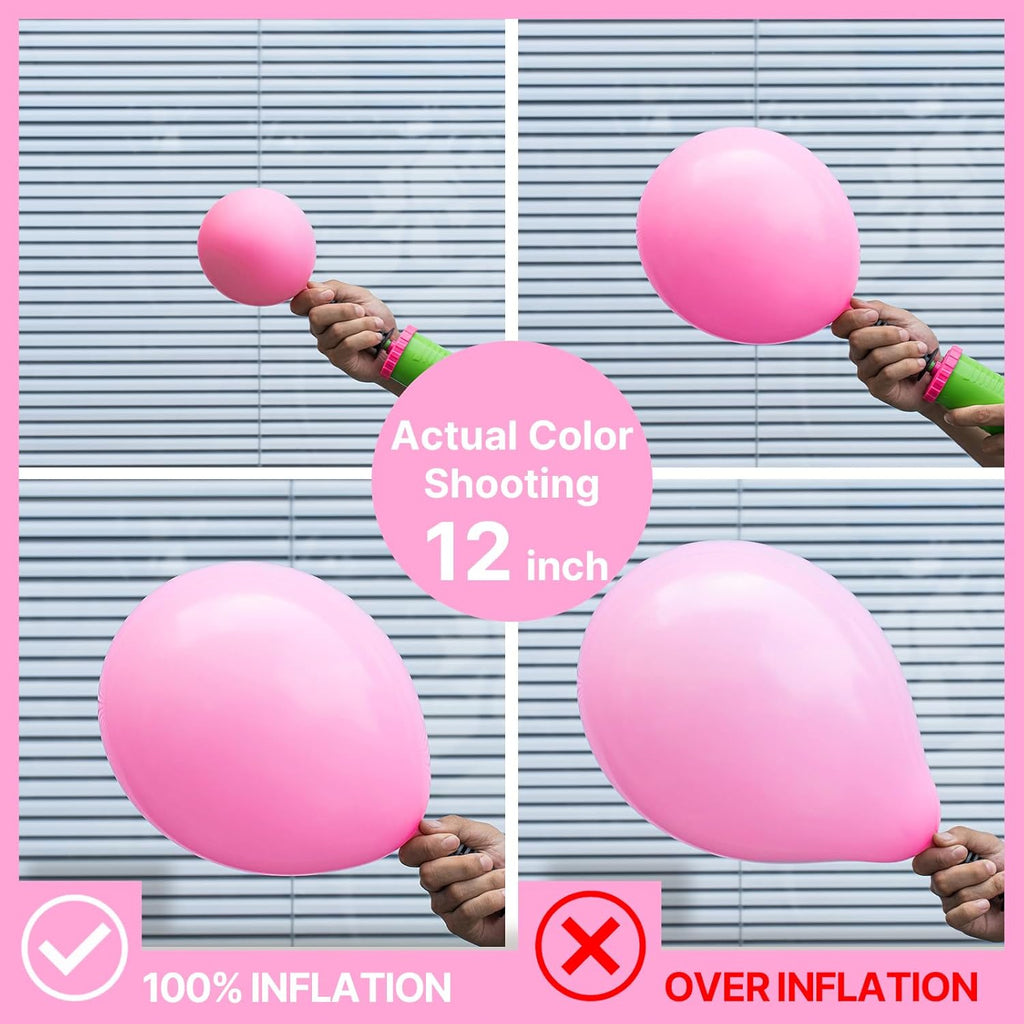 PartyWoo Pink Balloons - 99-Piece Matte Pink Balloon Arch Kit for Baby Showers & Parties | Various Sizes
