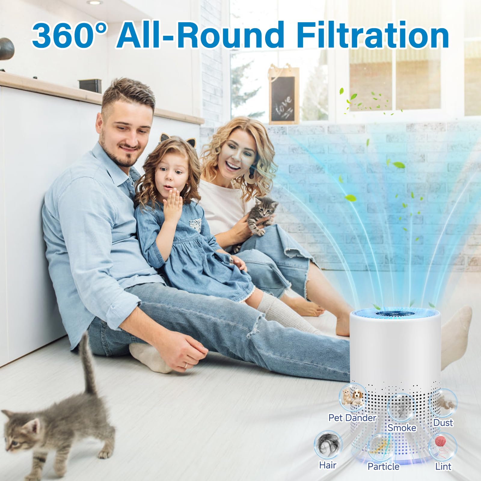 Sinnya 2 Pack AP050 AP052 H13 True HEPA Filter Replacement Fit for Tailulu Air Puri-Fier Filter Replacement Fit for Tailulu AP050 AP052 Air Puri-Fier for Bedroom Home 1200 Ft², 3-Stage Filtration