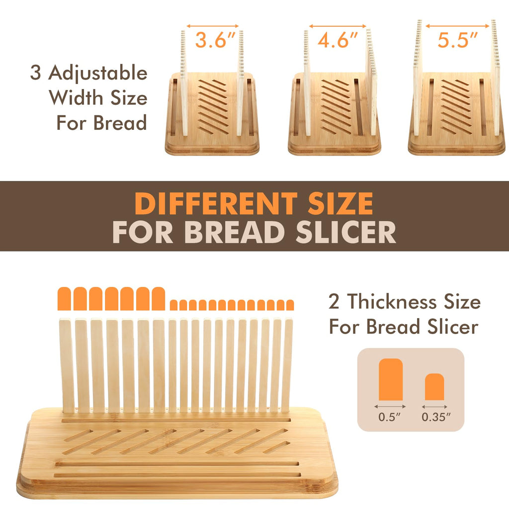 RYTOXILO Bread Slicer with Bread Box, Black Bread Storage Container for Kitchen Countertop with Multifunction Bamboo Lid, 3 in 1 Breadbox for Loaf Slicing & Tray, Bread Holder for Kitchen