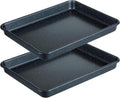 Walooza Nonstick Baking Sheets Set of 2 - Heavy Duty Carbon Steel Cookie Trays | Easy Clean 11x9 Inch