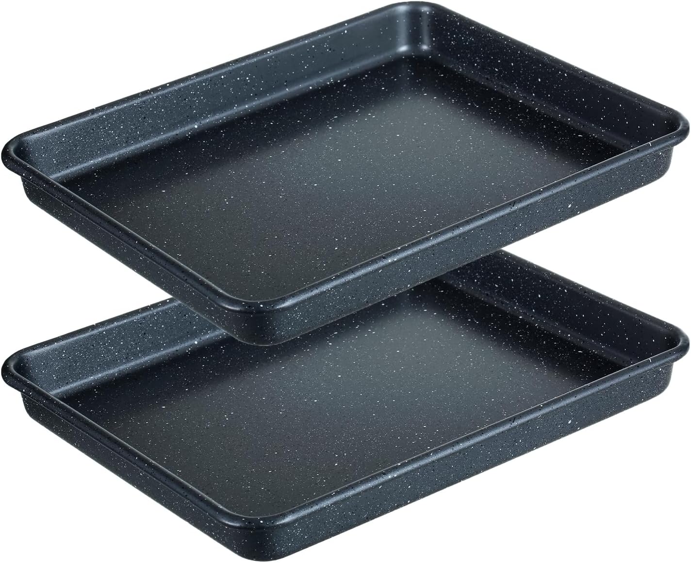 Walooza Nonstick Baking Sheets Set of 2 - Heavy Duty Carbon Steel Cookie Trays | Easy Clean 11x9 Inch