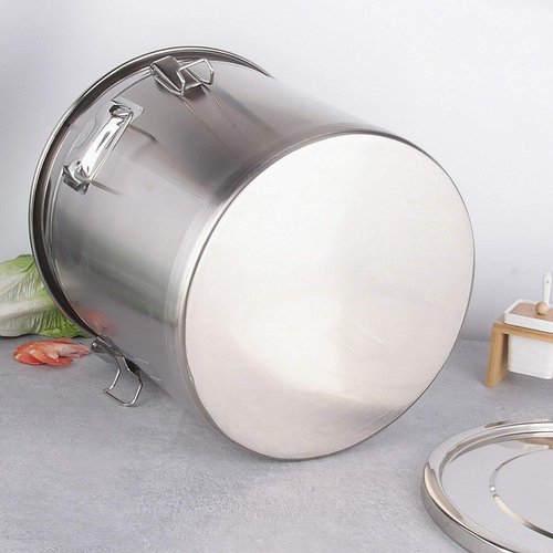 CNCEST Stainless Steel Airtight Canister for Kitchen, Rice Cereal Grain Canisters Container for Household Kitchen Food Bean Flour Oil Sugar Milk Cookie Storager Bucket w/Handles Lid (12L)