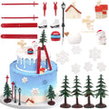 Skiennix 23PCS Ski-Themed Cake Decoration Set - Perfect Birthday Party Supplies