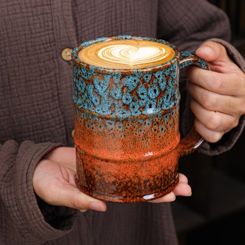LGQ Coffee Mug,20 Oz Coffee Cups Ceramic Tea Cup Large Coffee Mug for Office and Home - Dishwasher and Microwave Safe Novelty Coffee Mugs, 1pcs. (multicolour-4pcs)