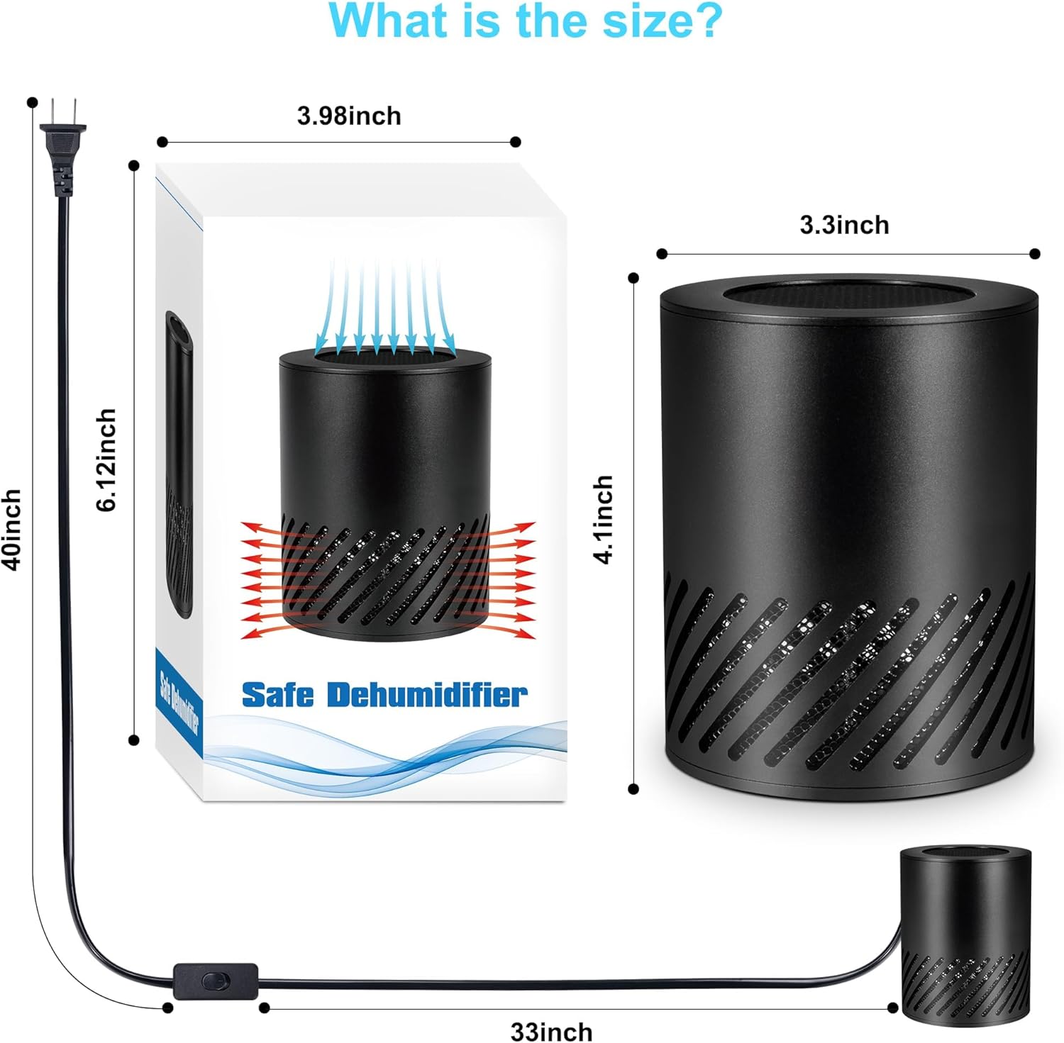Skiennix Gun Safe Dehumidifier - Electric 360° Heating Air Dryer with Built-In Fan | Compact Design