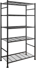 Sakugi Storage Shelves - Heavy Duty 5-Tier Shelf Organizer for Garage, Kitchen & Pantry | 33" W x 12.6" D x 72" H, Black