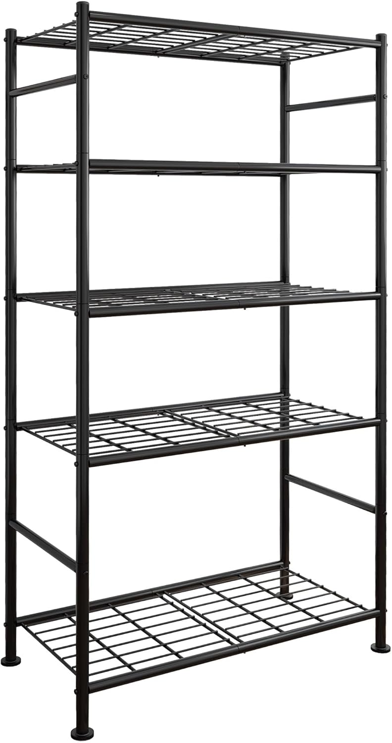 Sakugi Storage Shelves - Heavy Duty 5-Tier Shelf Organizer for Garage, Kitchen & Pantry | 33" W x 12.6" D x 72" H, Black