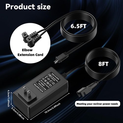 29V2A Power Recliner Power Supply Kit,Replacement Power Cord for Electric Power Recliners, Lift Chairs,Recliner Sofa, and Adjustable Beds Transformer Power Adapter