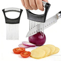 YROJISU 2PCS Onion Holder for Slicing, Onion Slicer Holder, Onion Cutter Vegetable Chopper for Slicing of Tomatoes, Avocados, Eggs and Other Vegetables, Multi-functional Kitchen Gadgets