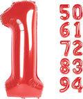 Regine Switzerland 40-Inch Red Number 1 Balloon - Perfect for First Birthday Party Decorations