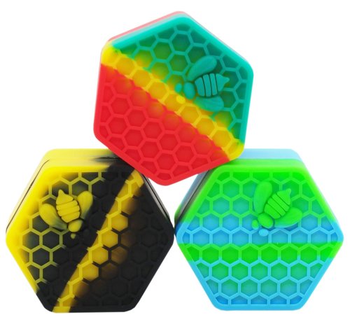 Vegcorn 26ml Hexagon Silicone Wax Concentrate Containers Non-stick Jars (100)