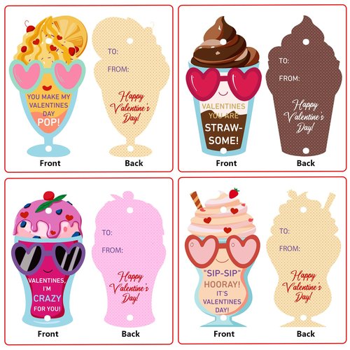 AouEtnay 32 Pack Valentines Day Cards Gifts for Kids Crazy Straw Valentines Gifts for Girls Boys Classroom Gift Exchange, School Prizes, Party Favors