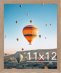JCJMY 11x12 Rustic Brown Picture Frame - Versatile Wall & Tabletop Display with Shatter-Resistant Plexiglass