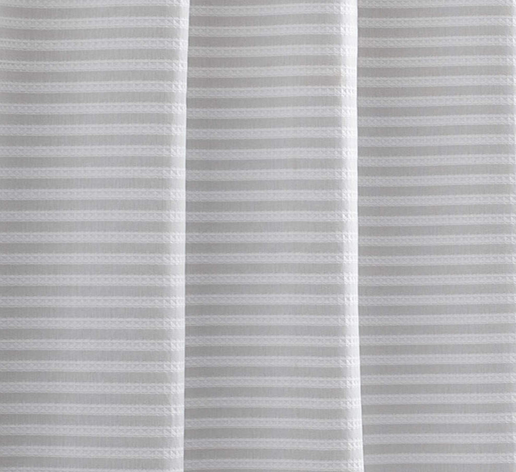 Vera Wang - Fabric Shower Curtain, Cotton Bathroom Decor with Hook Holes Top (Seersucker White, 70" x 72")