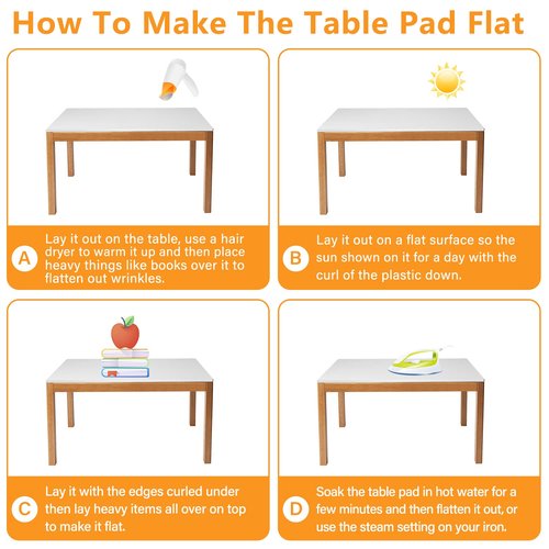 VeeCano 44X96 Inch Clear Table Protector for Dining Room Table Wooden Furniture Protection Tabletop Protector Plastic Wipeable Tablecloth Thicken Desk Blotter Cover Mat Protective Vinyl Pad Easy Clean